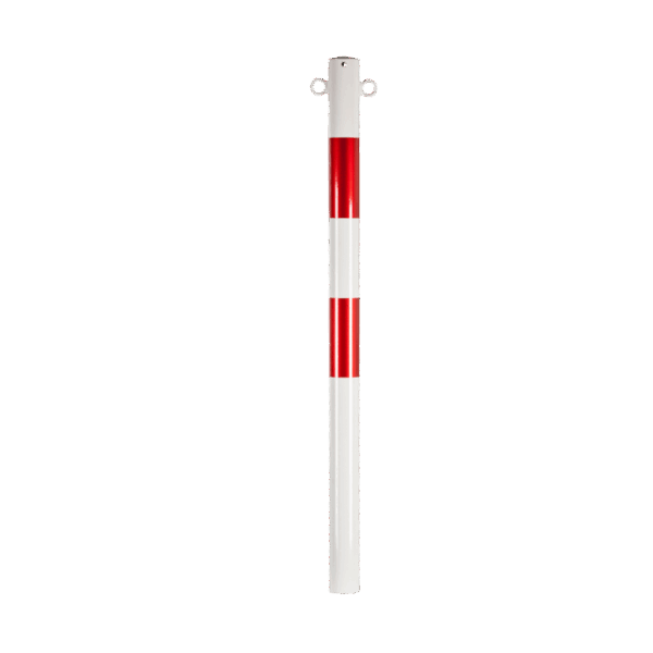 Metalowy słupek U-12b,  biało-czerwony
