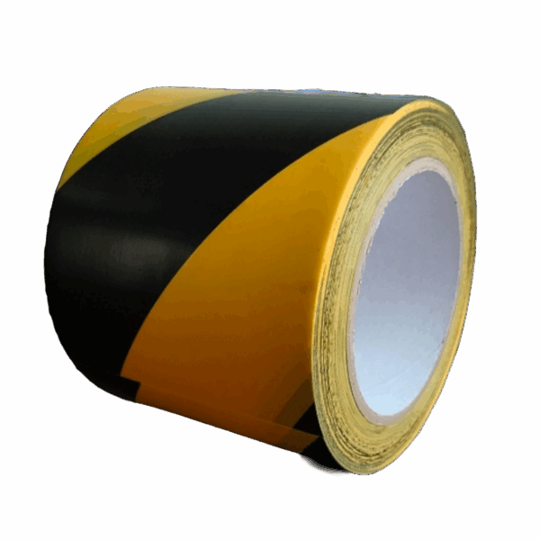 Taśma oznaczeniowa pcv żółto-czarna 100mm/33m winylowa, klejąca, nieodblaskowa