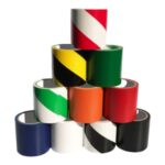 Taśma oznaczeniowa pcv żółto-czarna 100mm/33m winylowa, klejąca, nieodblaskowa